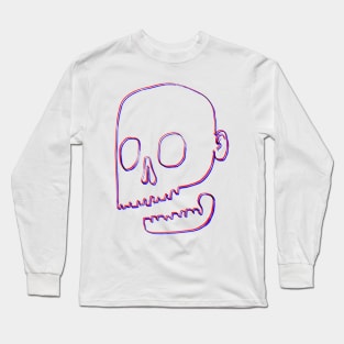 Hand-drawn 3D skull design Long Sleeve T-Shirt